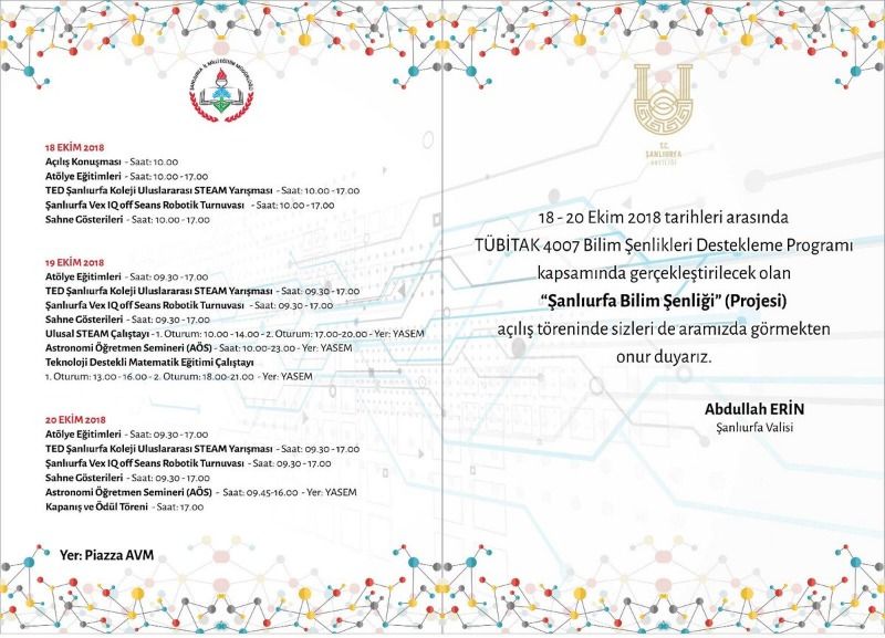 TÜBİTAK 4007 Şanlıurfa Bilim Şenliği