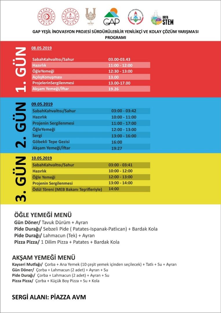 GAP Yeşil İnovasyon 2019 Proje Yarışması Final Sergisi ve Ödül Töreni 8-10 Mayısta Şanlıurfa’da