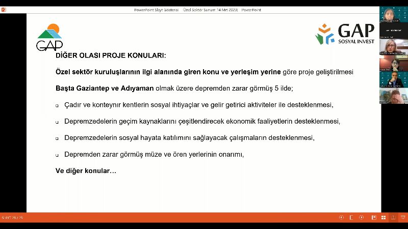 GAP Bölgesinde Sosyal ve Ekonomik Dayanıklılığın Artırılması-Kamu, Özel Sektör İş Birliği Uygulamaları Toplantısı Düzenlendi