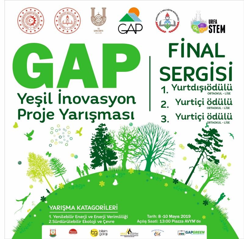 GAP Yeşil İnovasyon 2019 Proje Yarışması Final Sergisi ve Ödül Töreni 8-10 Mayısta Şanlıurfa’da