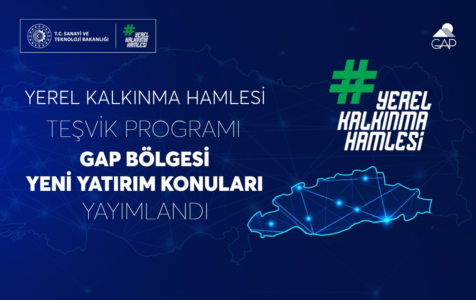 2026 Yılı Yerel Kalkınma Hamlesi Teşvik Programı GAP Bölgesi Yatırım Konuları Yayımlandı